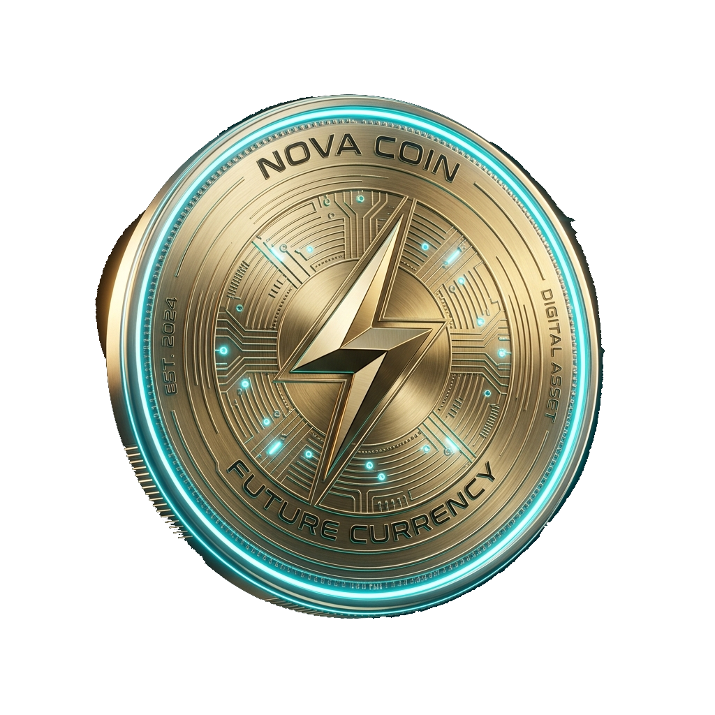 Glowing 3D Nova Coin with Lightning Emblem