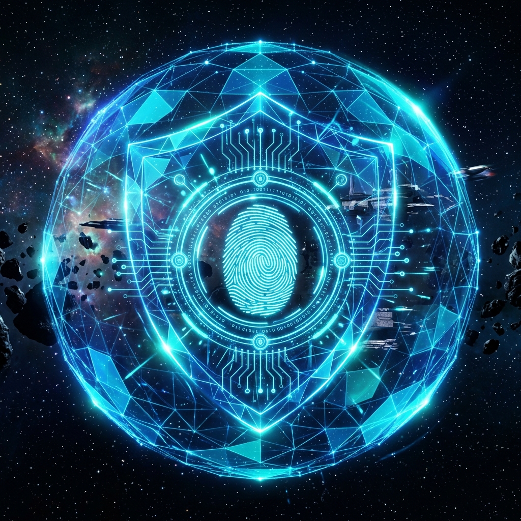 Futuristic Holographic Cybersecurity Shield